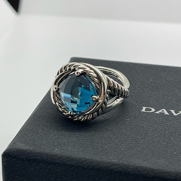 David Yurman Hampton Blue Topaz Infinity Ring - Picture 4 of 10